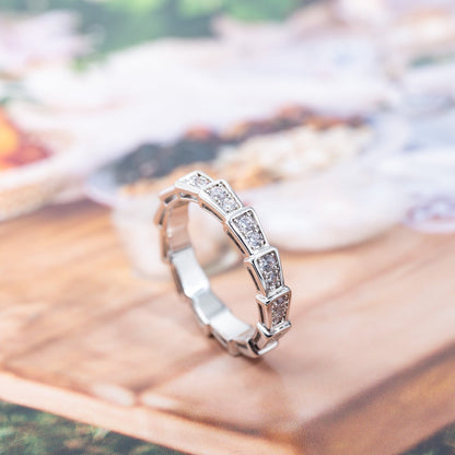 [LUXORA]SERPENTI RING SILVER DIAMOND PAVED 3MM