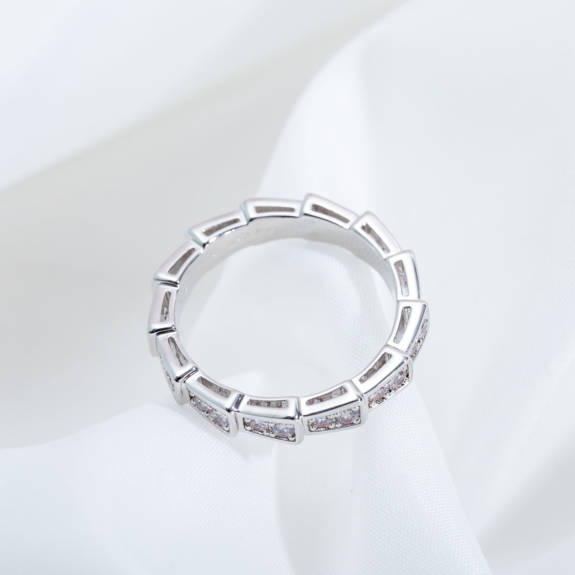 [LUXORA]SERPENTI RING SILVER DIAMOND PAVED 3MM