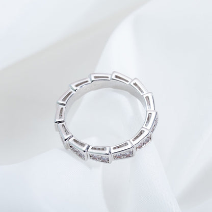 [LUXORA]SERPENTI RING SILVER DIAMOND PAVED 3MM