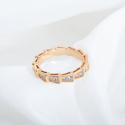 [LUXORA]SERPENTI RING PINK GOLD DIAMOND PAVED 3MM