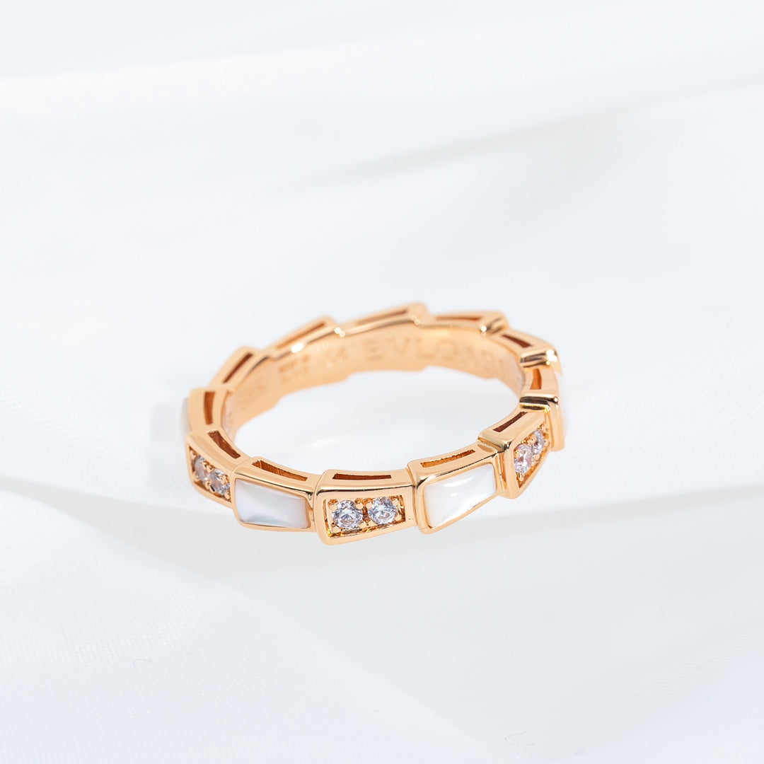 [LUXORA]SERPENTI RING PINK GOLD DIAMOND MOP 3MM