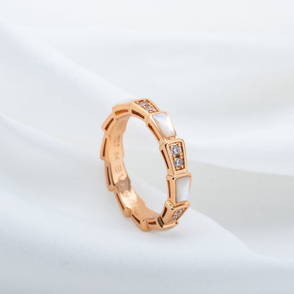 [LUXORA]SERPENTI RING PINK GOLD DIAMOND MOP 3MM
