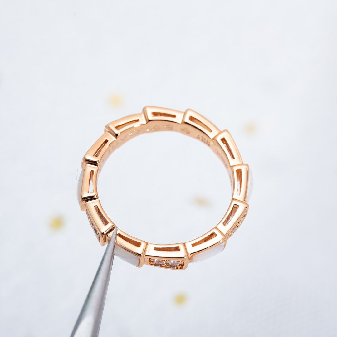 [LUXORA]SERPENTI RING PINK GOLD DIAMOND MOP 3MM