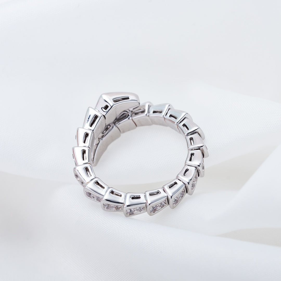 [LUXORA]SERPENTI RING SILVER DIAMOND PAVED 4MM