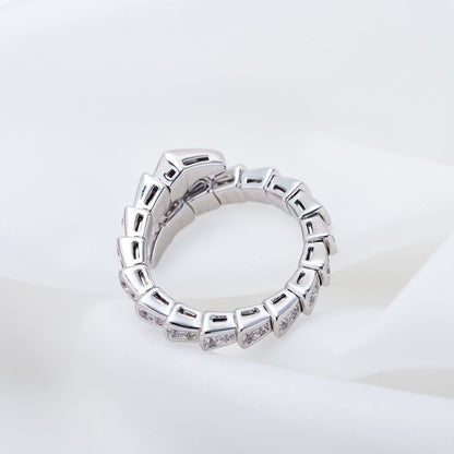 [LUXORA]SERPENTI RING SILVER DIAMOND PAVED 4MM