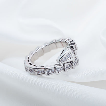 [LUXORA]SERPENTI RING SILVER DIAMOND PAVED 4MM