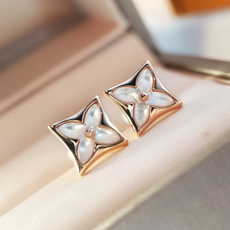 [LUXORA]STAR MOP PINK GOLD EARRINGS
