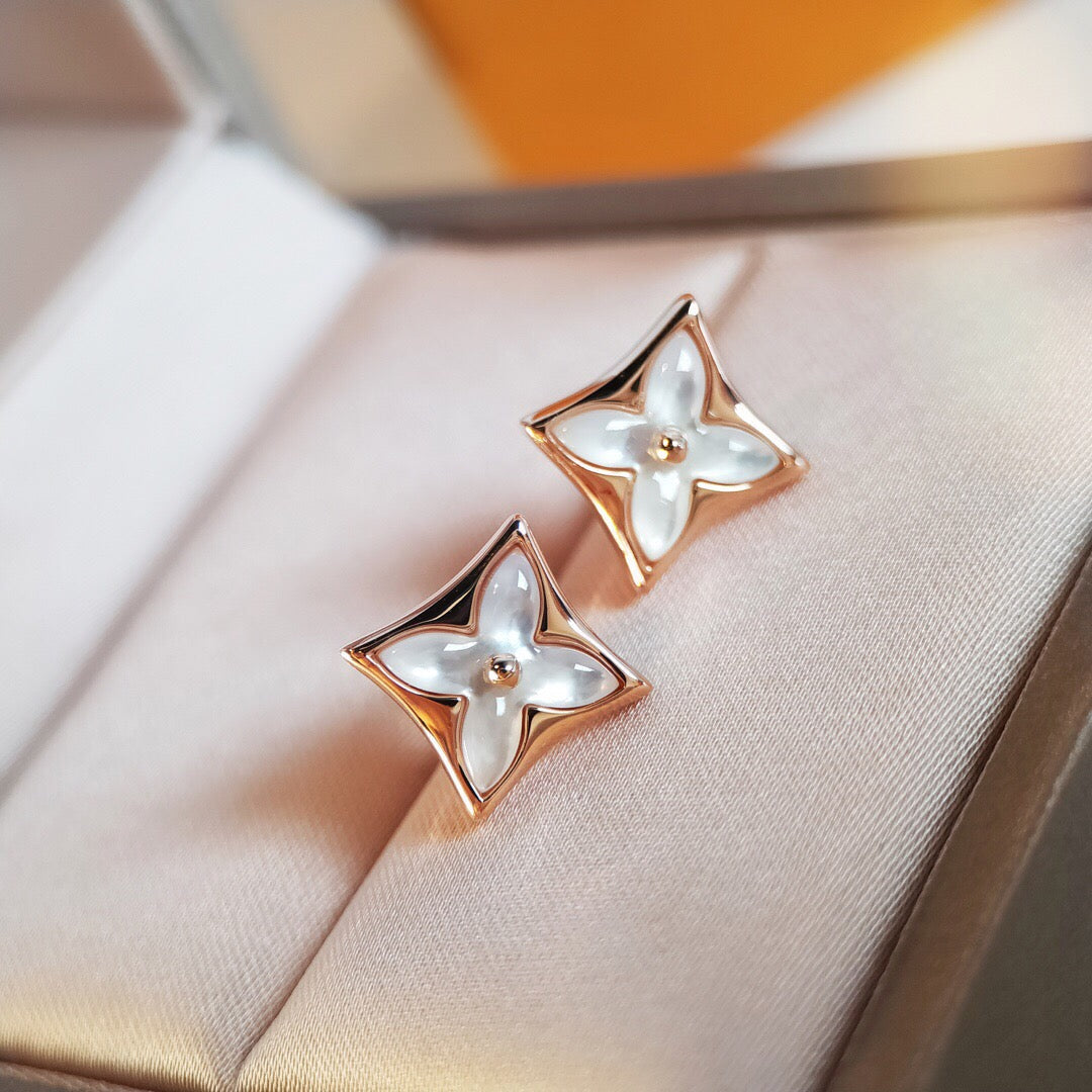 [LUXORA]STAR MOP PINK GOLD EARRINGS