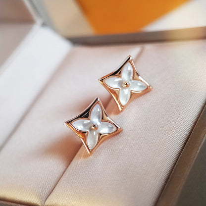 [LUXORA]STAR MOP PINK GOLD EARRINGS
