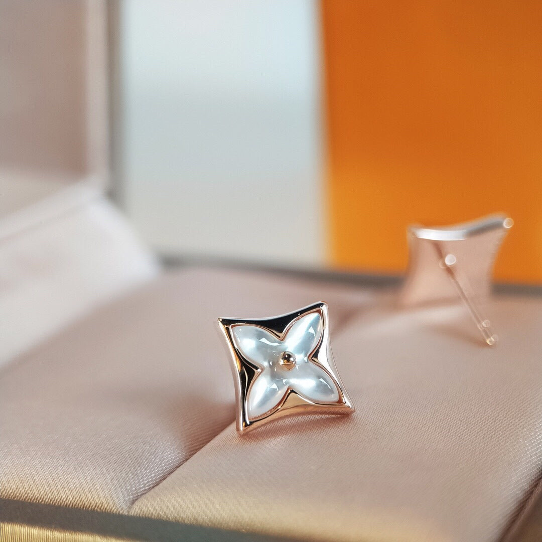 [LUXORA]STAR MOP PINK GOLD EARRINGS