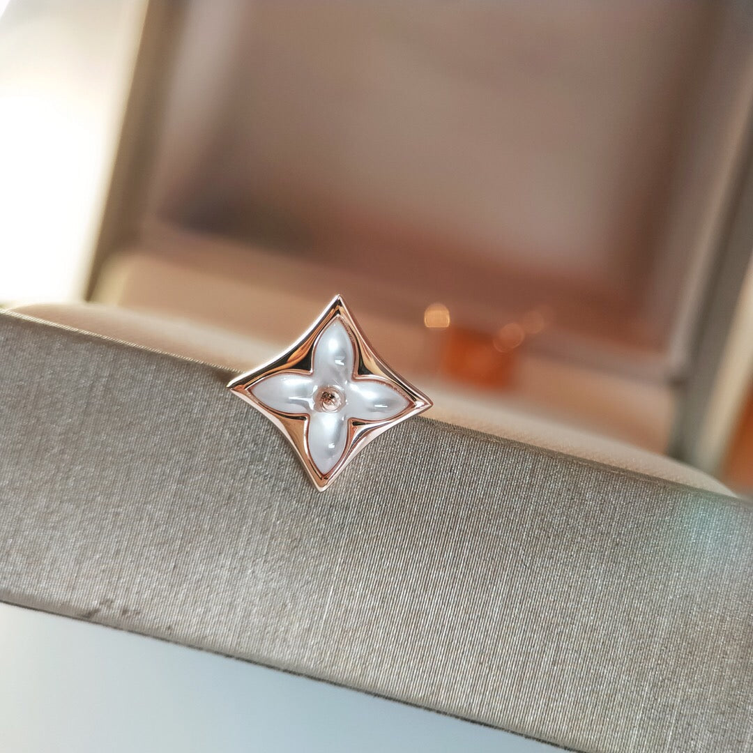 [LUXORA]STAR MOP PINK GOLD EARRINGS