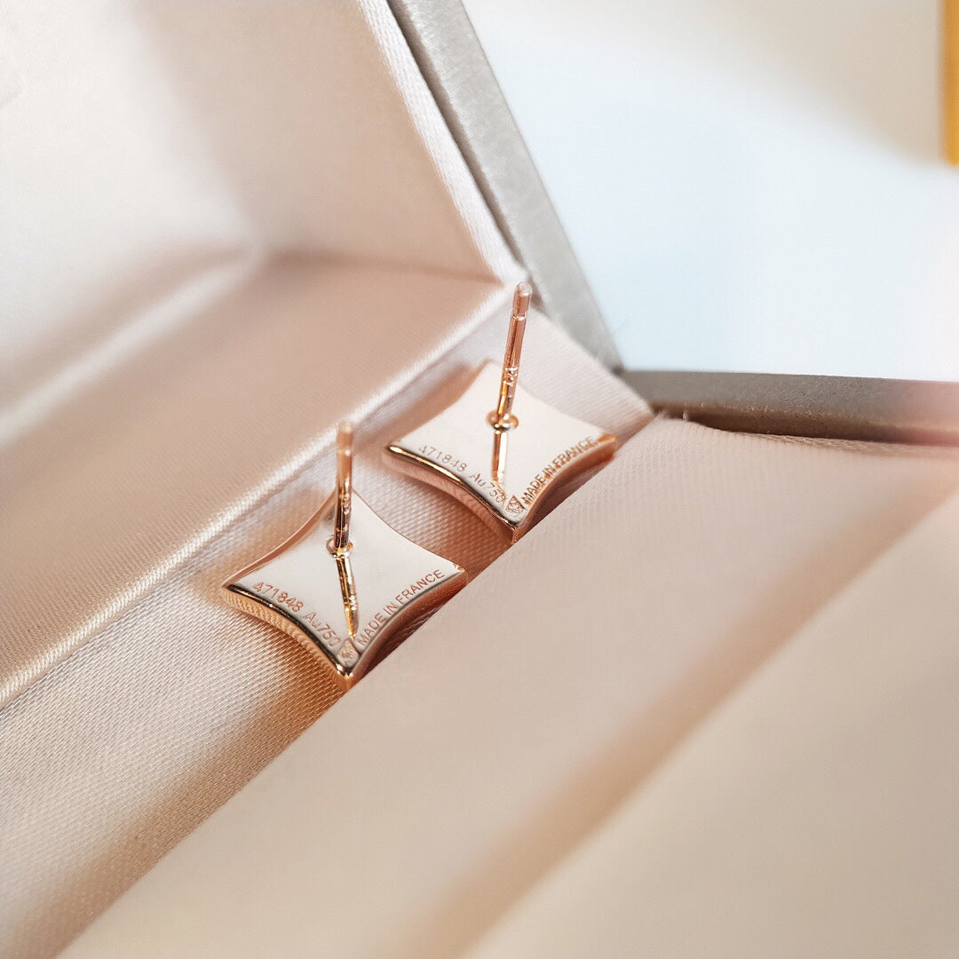 [LUXORA]STAR MOP PINK GOLD EARRINGS
