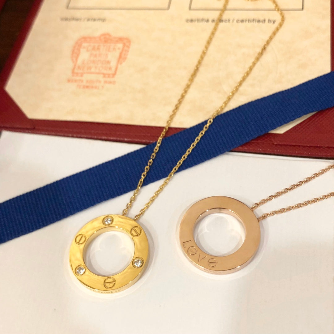 [LUXORA]LOVE NECKLACE 16MM 3 DIAMONDS