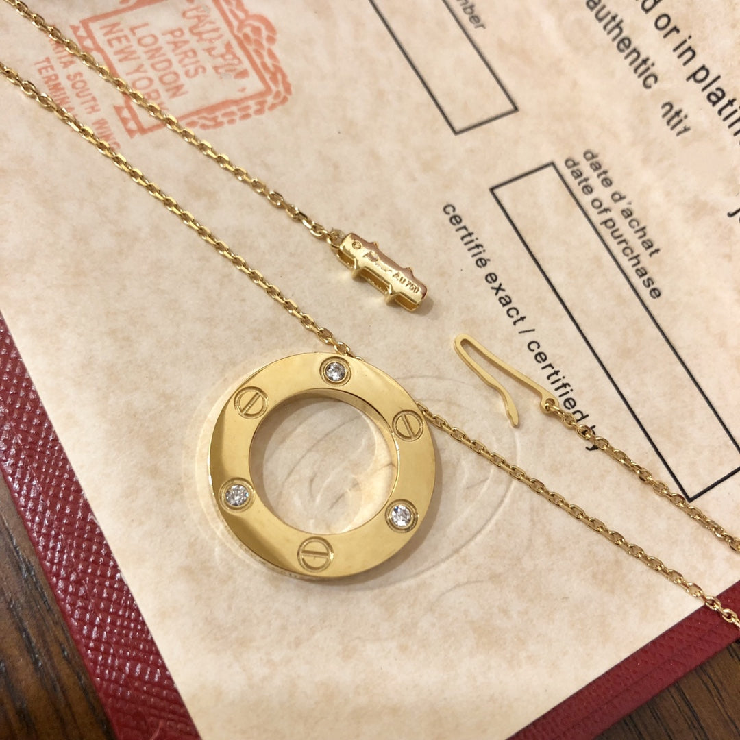 [LUXORA]LOVE NECKLACE 16MM 3 DIAMONDS