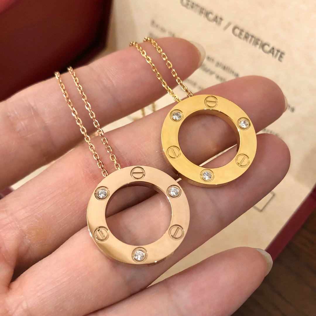 [LUXORA]LOVE NECKLACE 16MM 3 DIAMONDS