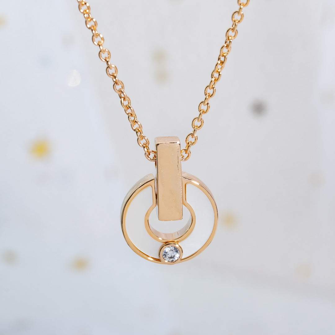 [LUXORA]GARI NECKLACE PINK GOLD MOP