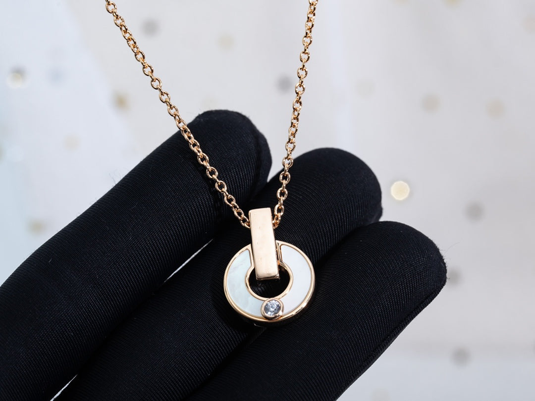 [LUXORA]GARI NECKLACE PINK GOLD MOP