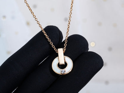 [LUXORA]GARI NECKLACE PINK GOLD MOP