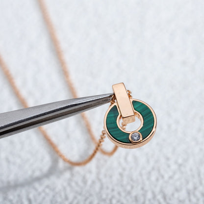 [LUXORA]GARI NECKLACE PINK GOLD MALACHITE