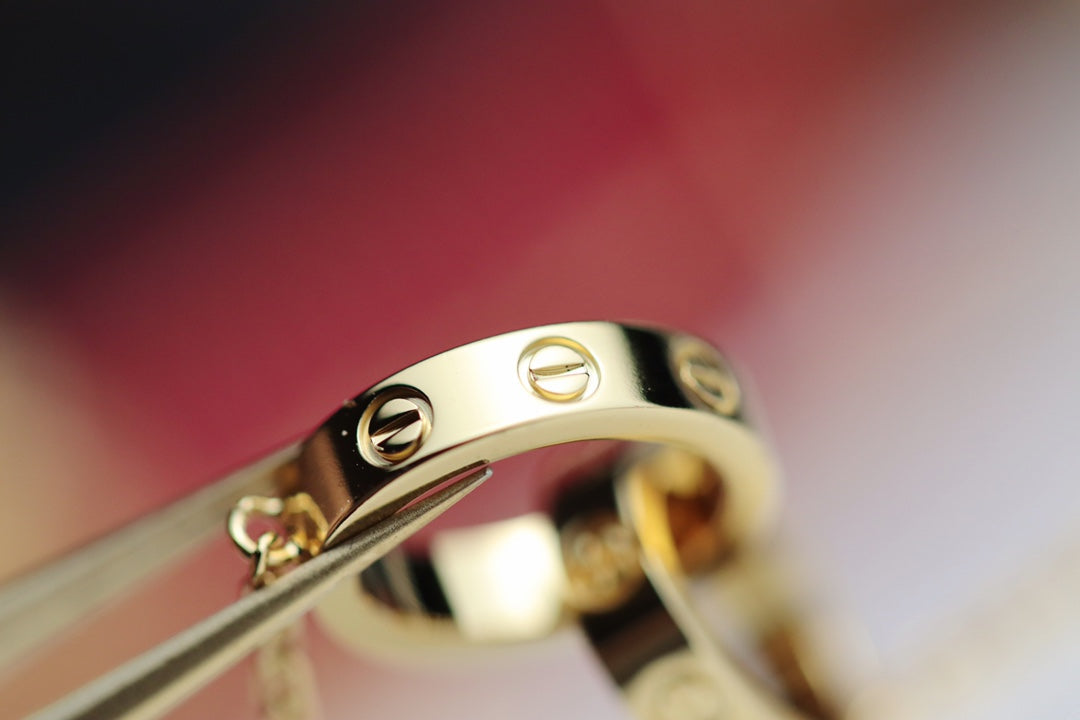 [LUXORA]LOVE NECKLACE DOUBLE RING GOLD