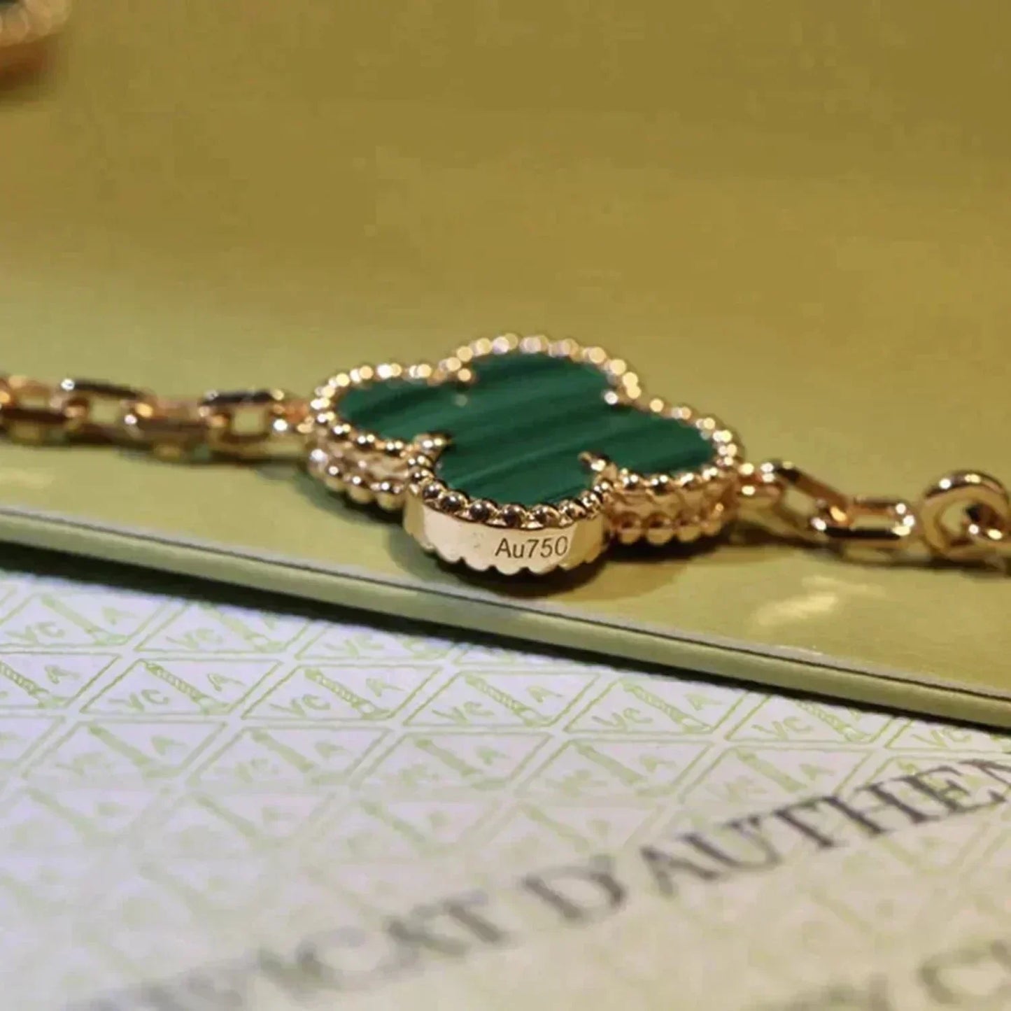 [LUXORA] CLOVER 5 MOTIF MALACHITE BRACELET COLLECTION