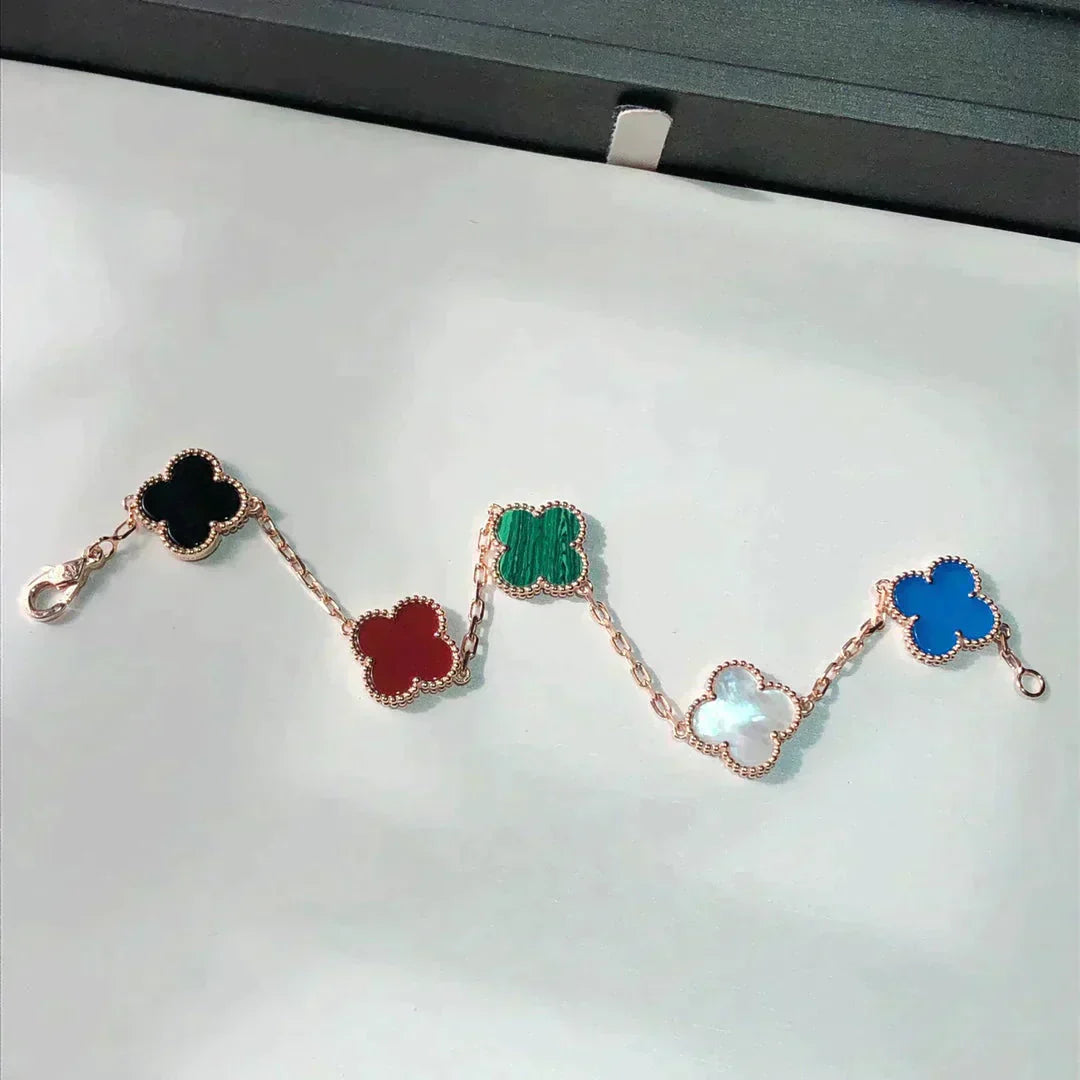 [LUXORA]CLOVER 5 MOTIFS MULTICOLOR BRACELET