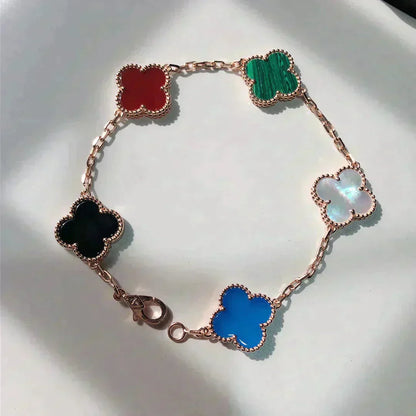[LUXORA]CLOVER 5 MOTIFS MULTICOLOR BRACELET