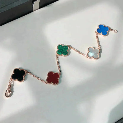 [LUXORA]CLOVER 5 MOTIFS MULTICOLOR BRACELET