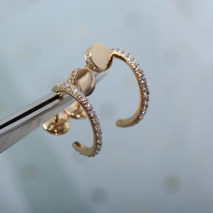 [LUXORA]JUSTE EARRINGS 12.75MM PINK GOLD DIAMOND