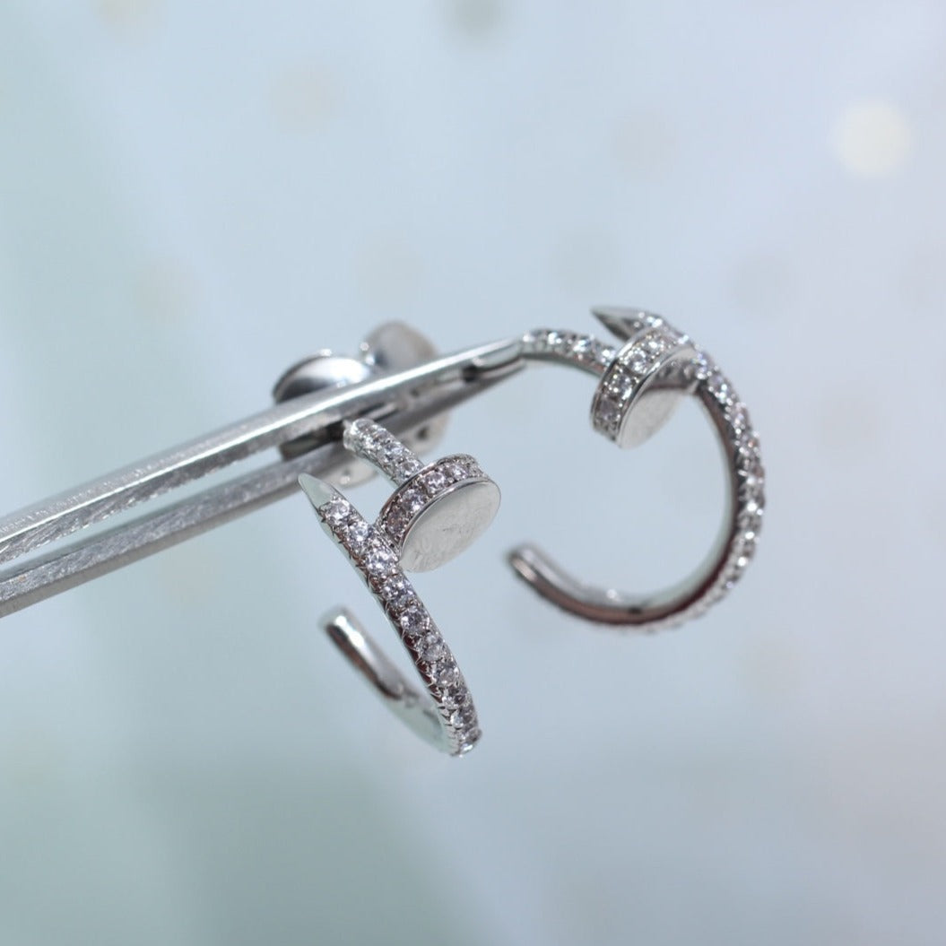[LUXORA]JUSTE EARRINGS 12.75MM SILVER DIAMOND