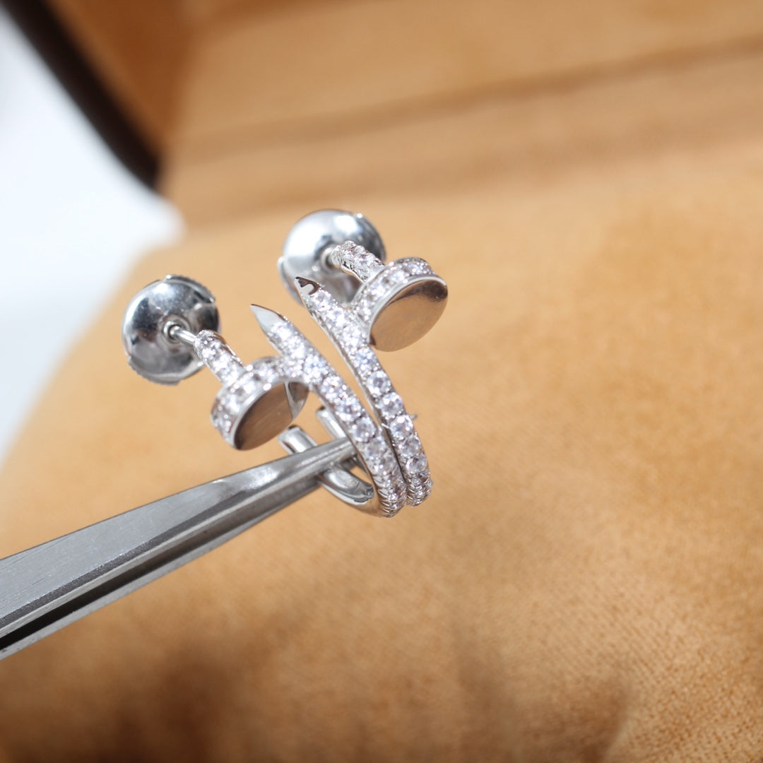 [LUXORA]JUSTE EARRINGS 12.75MM SILVER DIAMOND