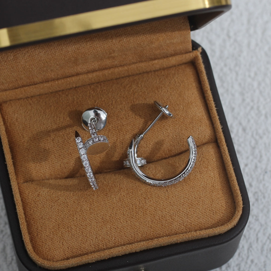 [LUXORA]JUSTE EARRINGS 12.75MM SILVER DIAMOND
