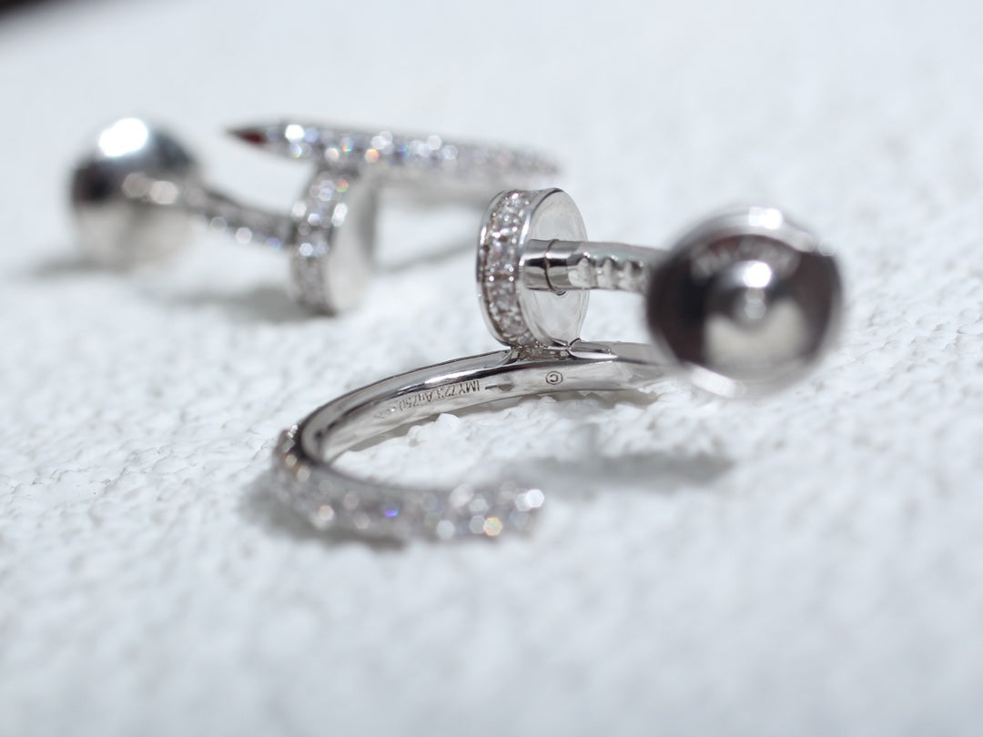 [LUXORA]JUSTE EARRINGS 12.75MM SILVER DIAMOND