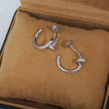 [LUXORA]JUSTE EARRINGS 12.75MM SILVER DIAMOND