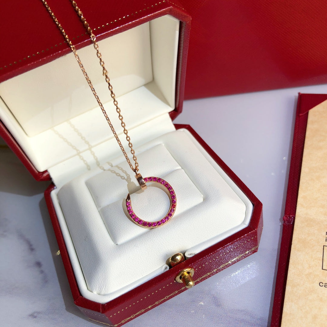 [LUXORA]JUSTE NECKLACE GOLD RED DIAMONDS