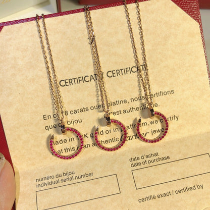 [LUXORA]JUSTE NECKLACE GOLD RED DIAMONDS