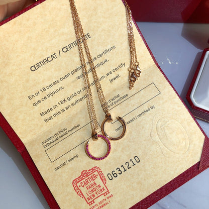 [LUXORA]JUSTE NECKLACE GOLD RED DIAMONDS