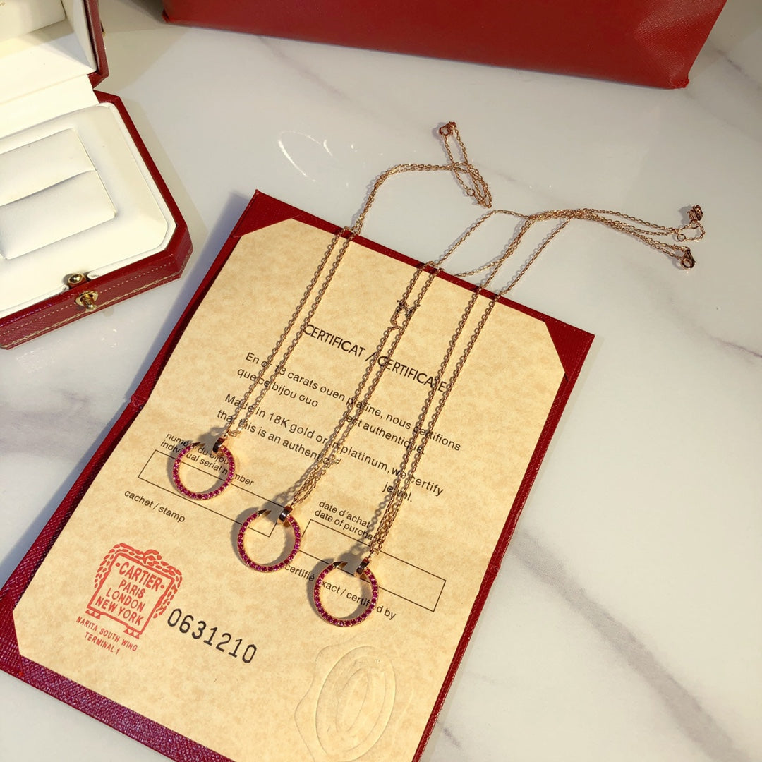 [LUXORA]JUSTE NECKLACE GOLD RED DIAMONDS