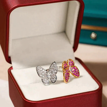 [LUXORA]TWIN BUTTERFLY DIAMOND RING