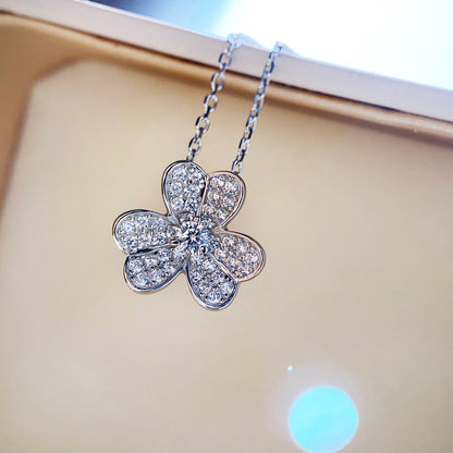 [LUXORA]CLOVER DIAMOND NECKLACE SILVER