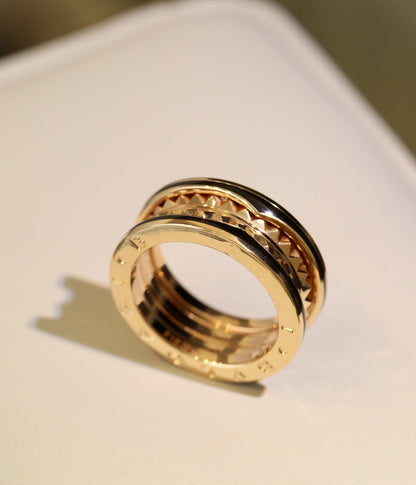 [LUXORA]ZERO 1 PINK GOLD BLACK CERAMIC RING