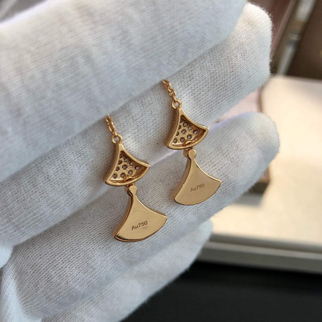 [LUXORA]DREAM EARRINGS 3 MOTIFS DIAMOND MOP PINK GOLD