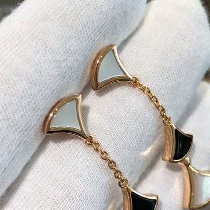 [LUXORA]DREAM EARRINGS 3 MOTIFS ONYX MOP PINK GOLD
