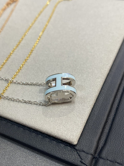 [LUXORA]POP H LIGHT BLUE NECKLACE