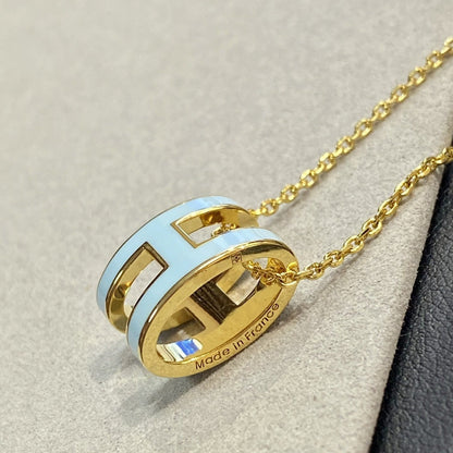 [LUXORA]POP H LIGHT BLUE NECKLACE