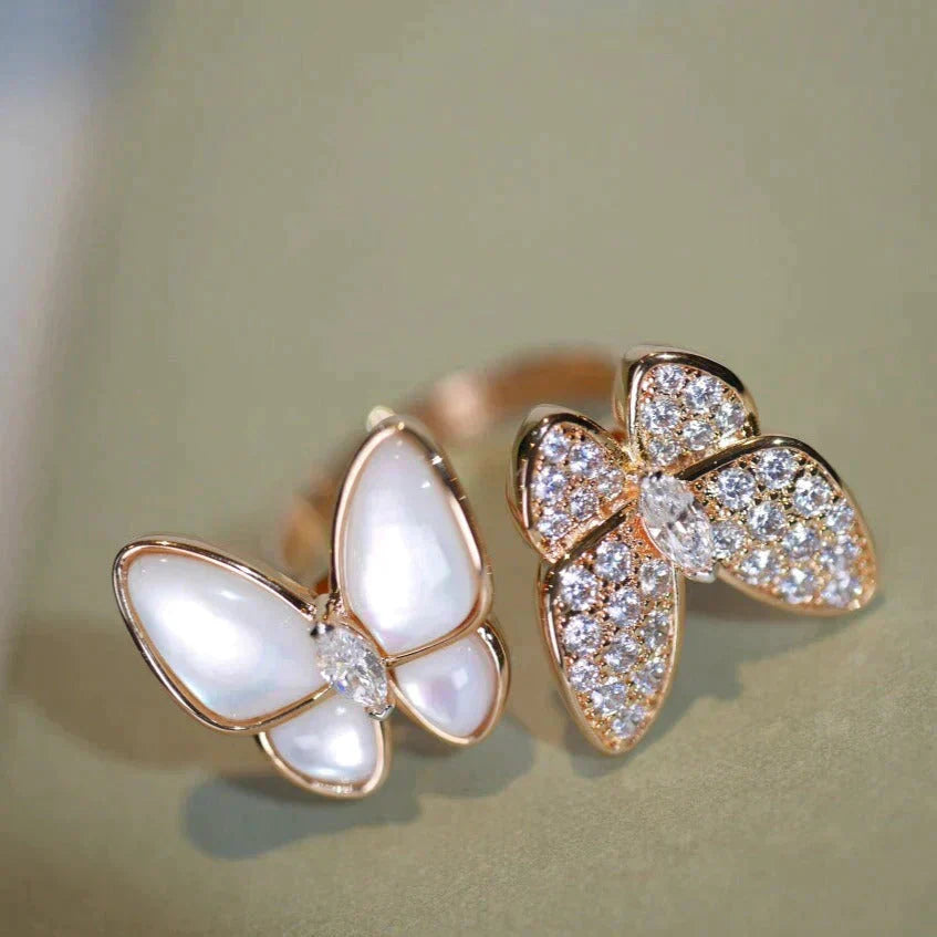[LUXORA]TWIN BUTTERFLY DIAMOND MOP RING