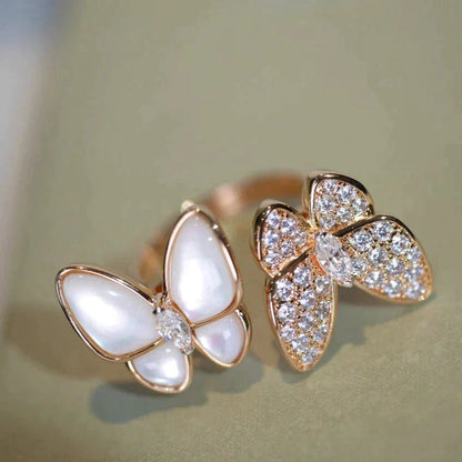 [LUXORA]TWIN BUTTERFLY DIAMOND MOP RING