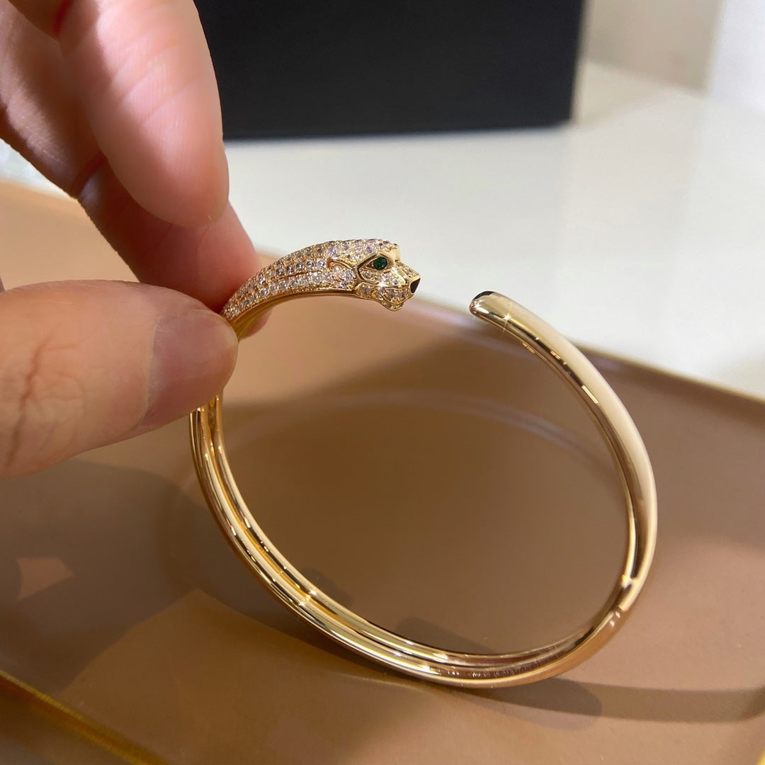 [LUXORA]PANTHERE GOLD DIAMOND OPEN BRACELET