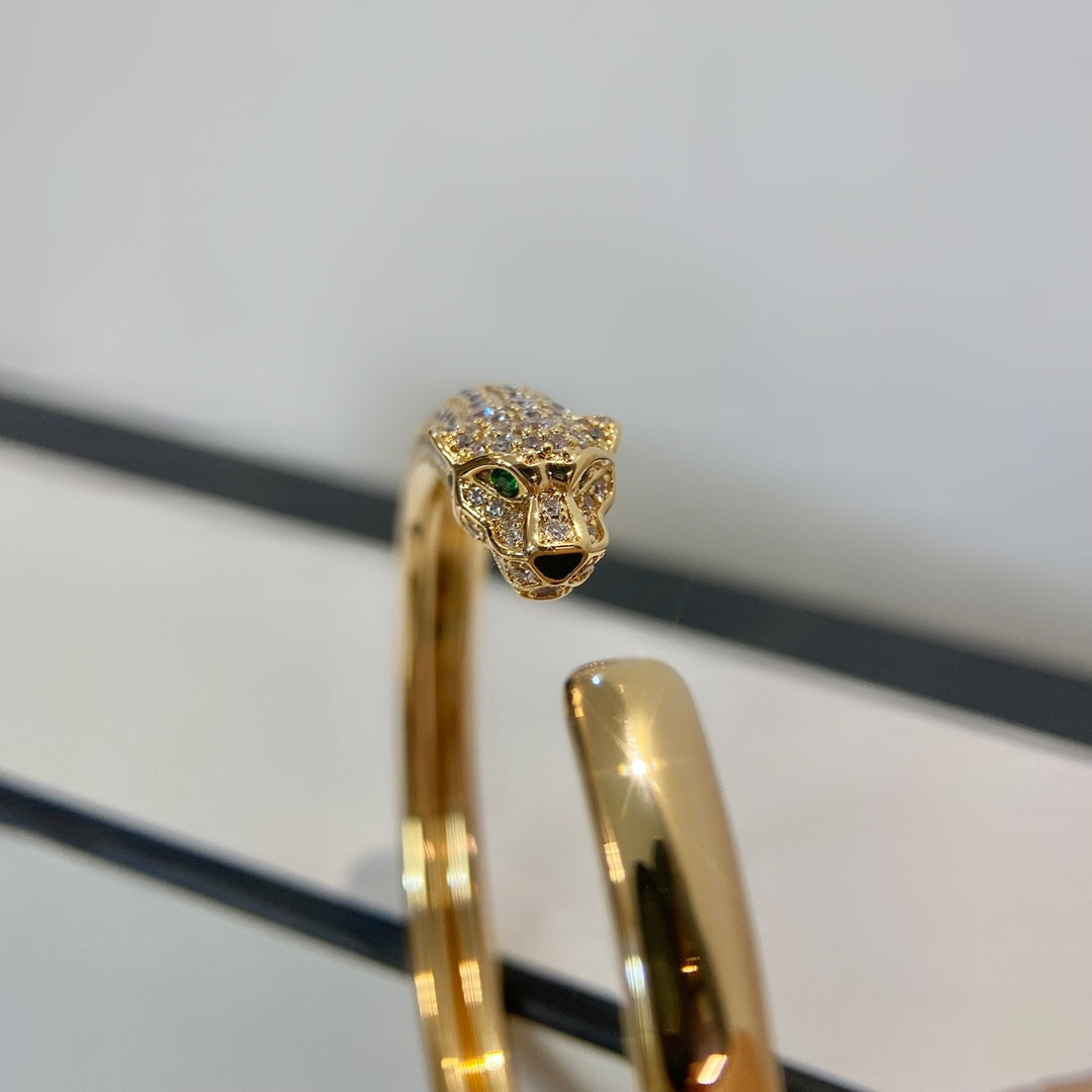 [LUXORA]PANTHERE GOLD DIAMOND OPEN BRACELET