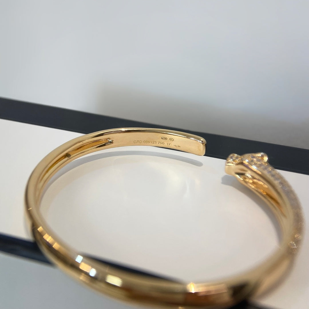 [LUXORA]PANTHERE GOLD DIAMOND OPEN BRACELET